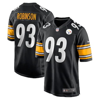 mens nike mark robinson black pittsburgh steelers game play